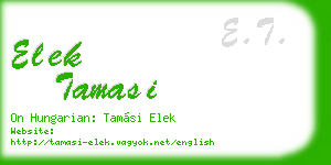 elek tamasi business card